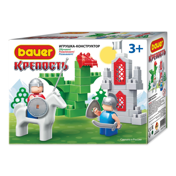 Детская развивающая игрушка конструктор Bauer серия "Крепость" Всадник и дракон (в коробке) Детская развивающая игрушка конструктор Bauer серия "Крепость" Всадник и дракон (в коробке)